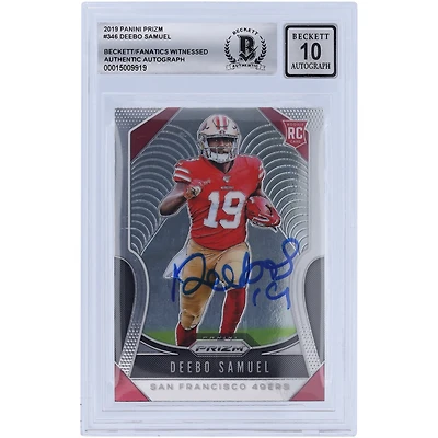 Deebo Samuel San Francisco 49ers Autographed 2019 Panini Prizm #346 Beckett Fanatics Witnessed Authenticated 10 Rookie Card