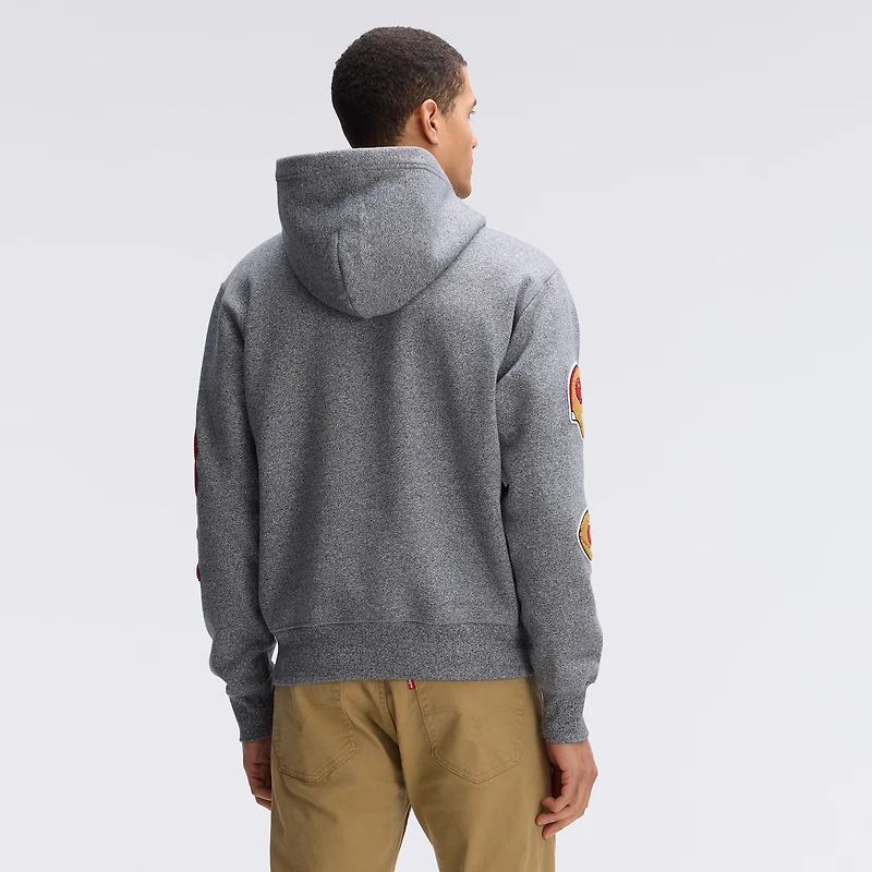 Fanatics Athletic Heather Gray San Francisco 49ers IconicFleece Letterman Hoodie