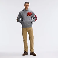 Sweat à capuche Letterman en polaire emblématique des 49ers de San Francisco, gris chiné, Fanatics Athletic