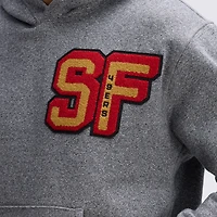 Fanatics Athletic Heather Gray San Francisco 49ers IconicFleece Letterman Hoodie