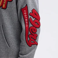 Fanatics Athletic Heather Gray San Francisco 49ers IconicFleece Letterman Hoodie