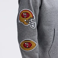 Fanatics Athletic Heather Gray San Francisco 49ers IconicFleece Letterman Hoodie
