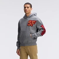 Sweat à capuche Letterman en polaire emblématique des 49ers de San Francisco, gris chiné, Fanatics Athletic