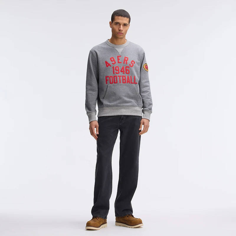 Sweat-shirt Fanatics Athletic gris chiné San Francisco 49ers Iconic Fleece avec poche