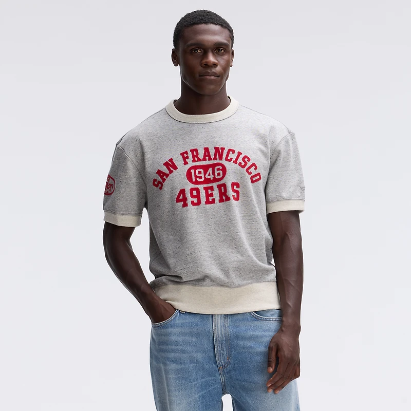 Fanatics Heather Gray San Francisco 49ers IconicFleece Short Sleeve Sweatshirt