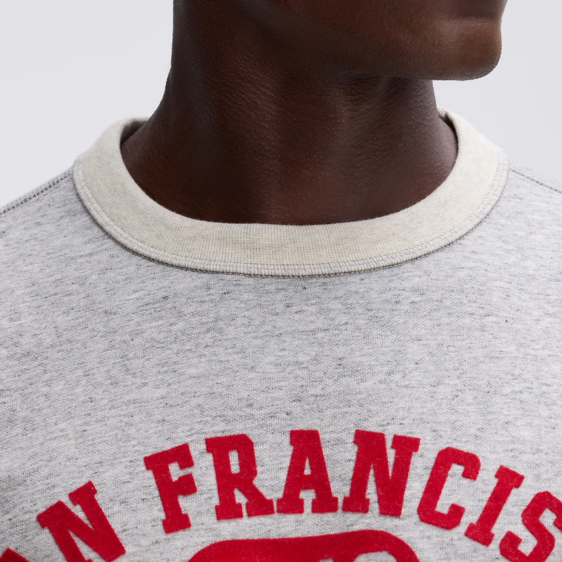 Sweat-shirt à manches courtes Fanatics Heather Gray San Francisco 49ers IconicFleece