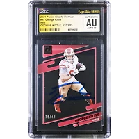 Carte autographiée de George Kittle (San Francisco 49ers) - Panini Clearly Donruss Red 2021, numéro 49, authentifiée CGC Fanatics Witnessed Auto 10.