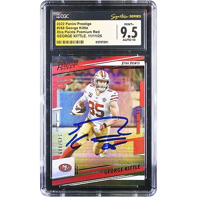 George Kittle San Francisco 49ers Autographed 2022 Panini Prestige Xtra Points Premium Red #268 #/449 CGC Authenticated 9.5/10 Card