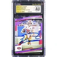 Carte autographiée de George Kittle (San Francisco 49ers) - Panini Prestige Xtra Points violette 2022 n° 268/199 - Authentifiée par CGC Fanatics Witnessed Auto 10