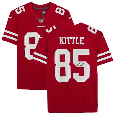 Maillot Nike rouge dédicacé par George Kittle des San Francisco 49ers