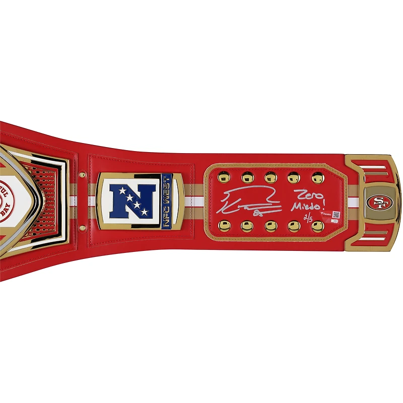 George Kittle San Francisco 49ers Autographed WWE Title Belt with "Zero Miedo!" Inscription - Limited Edition of 5