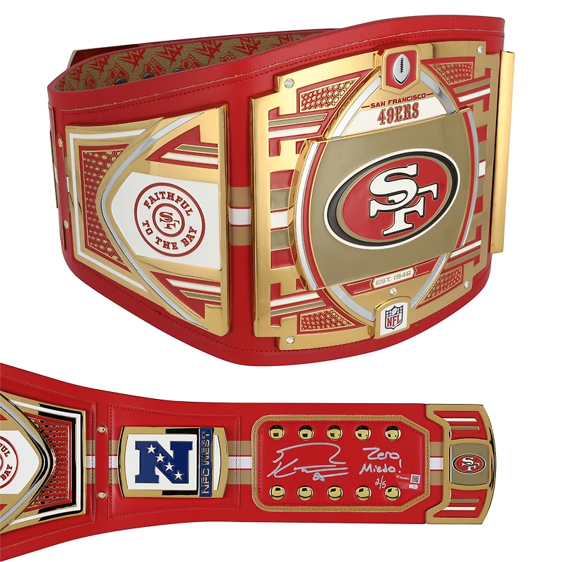 George Kittle San Francisco 49ers Autographed WWE Title Belt with "Zero Miedo!" Inscription - Limited Edition of 5
