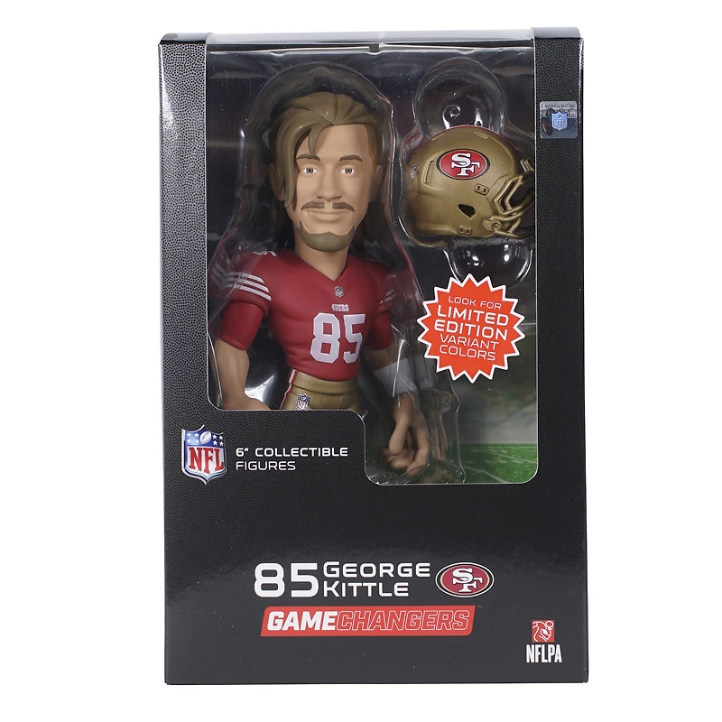 Figurine en vinyle 6" GameChanger de la série 2 des 49ers de San Francisco de George Kittle - Recherchez des variantes de couleurs unies rares