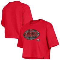 T-shirt New Era Scarlet à paillettes pour fille des San Francisco 49ers