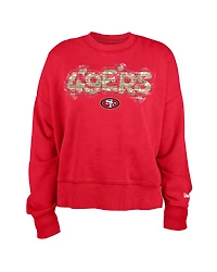 Sweat-shirt à paillettes New Era Scarlet San Francisco 49ers pour fille