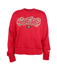 Sweat-shirt à paillettes New Era Scarlet San Francisco 49ers pour fille