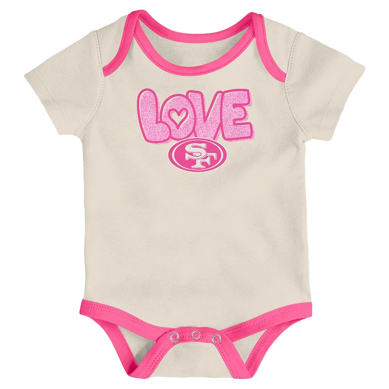 Girls Newborn & Infant White San Francisco 49ers All The Love 2 Piece Bodysuit and Pants Set