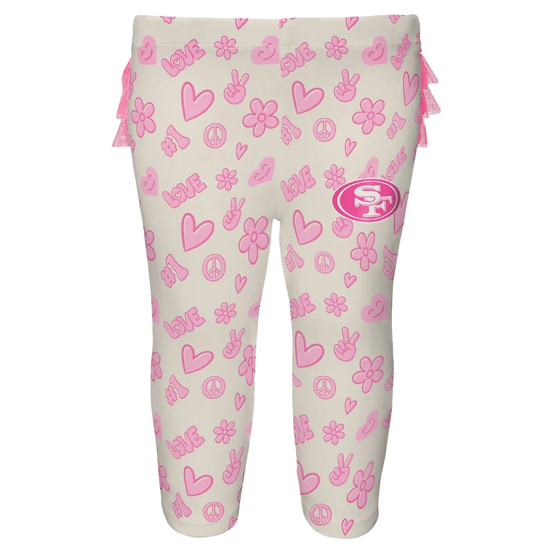 Girls Newborn & Infant White San Francisco 49ers All The Love 2 Piece Bodysuit and Pants Set