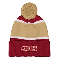 Girls Outerstuff  Scarlet San Francisco 49ers Let's Play Cuffed Knit Hat with Pom
