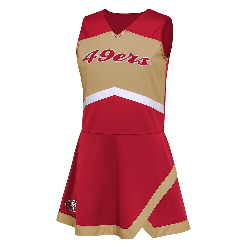 Girls Preschool Scarlet San Francisco 49ers Two-Piece Cheer Captain Jumper Dress with Bloomers Set