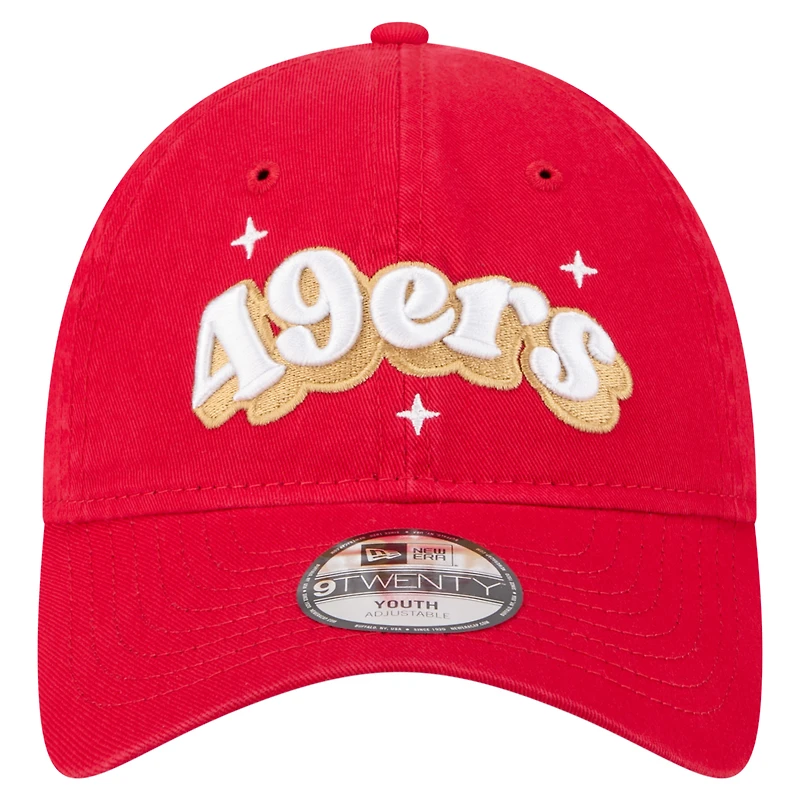 Casquette ajustable New Era Scarlet San Francisco 49ers Cheer 9TWENTY pour jeunes filles