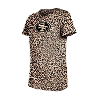 Girls Youth New Era  Tan San Francisco 49ers Mom & Me Leopard T-Shirt