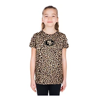 Girls Youth New Era  Tan San Francisco 49ers Mom & Me Leopard T-Shirt