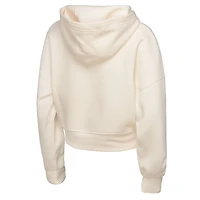 Girl's Youth Outerstuff Cream San Francisco 49ers Oversized Blitz Cropped Pullover Hoodie