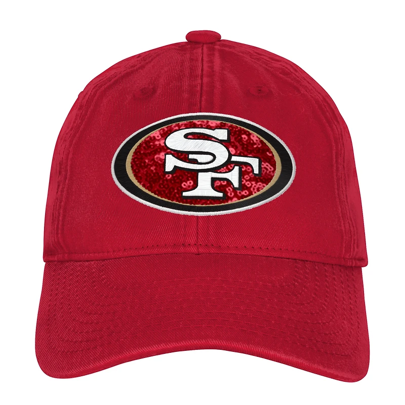 Girls Youth Outerstuff Scarlet San Francisco 49ers Gridiron Adjustable Hat