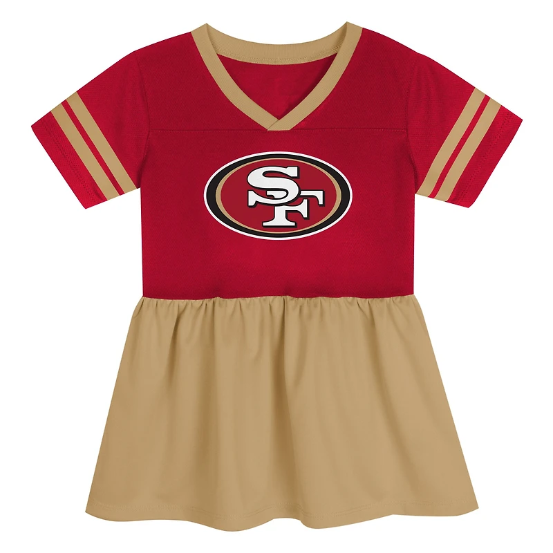 Girls Youth Scarlet/Gold San Francisco 49ers Stadium Lights Jersey Dress