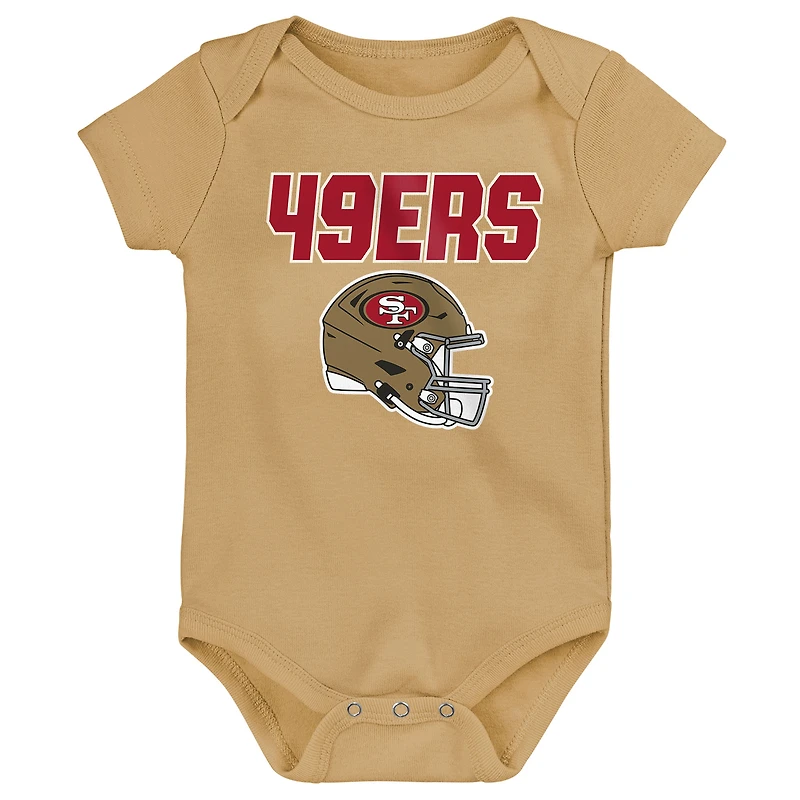 Infant & Newborn Outerstuff San Francisco 49ers Littlest Player Three-Piece Bodysuit Set