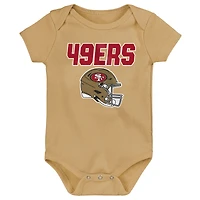 Infant & Newborn Outerstuff  San Francisco 49ers Littlest Player Three-Piece Bodysuit Set