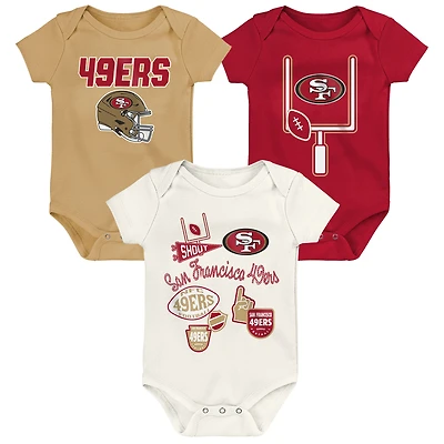 Ensemble de body trois pièces pour bébé et nouveau-né Outerstuff San Francisco 49ers Littlest Player