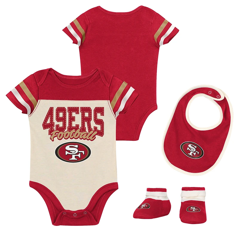 Infant & Newborn Outerstuff San Francisco 49ers Up One Three-Piece Bodysuit, Bib Booties Set