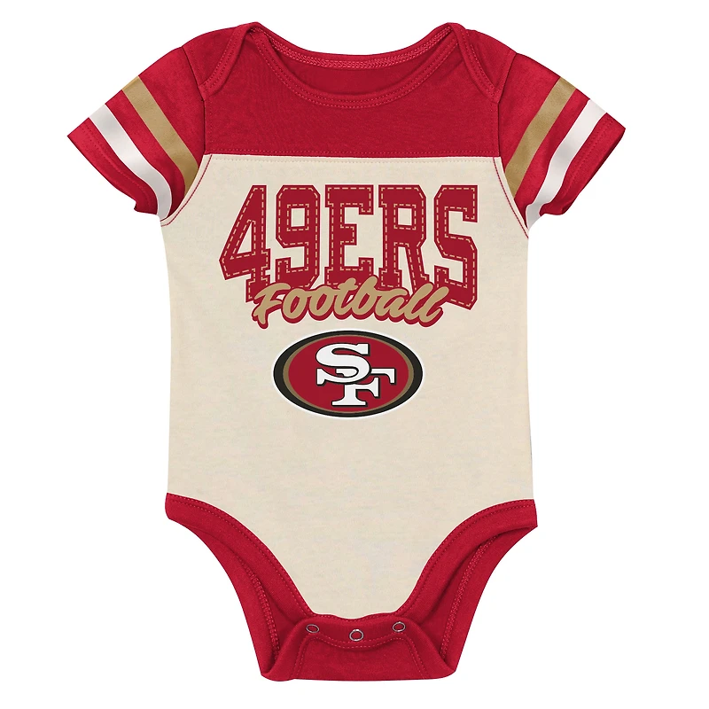 Ensemble trois pièces pour bébé et nouveau-né Outerstuff San Francisco 49ers Up One : body, bavoir chaussons