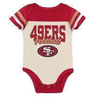 Ensemble trois pièces pour bébé et nouveau-né Outerstuff San Francisco 49ers Up One : body, bavoir chaussons