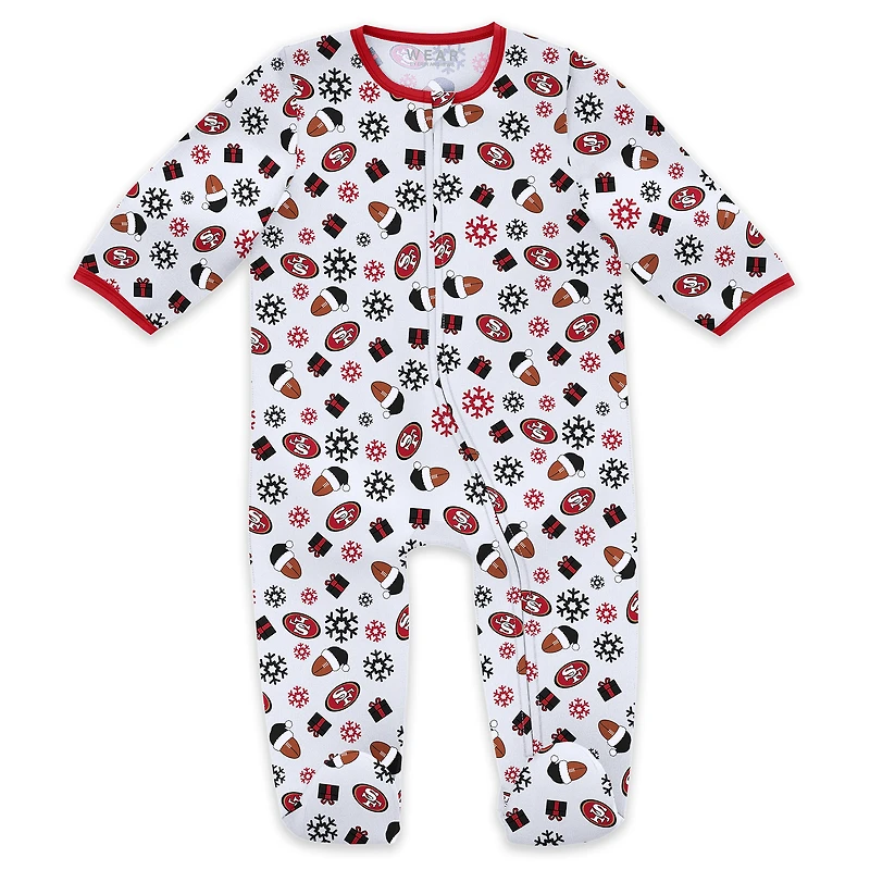 Vêtements pour bébés et nouveau-nés par Erin Andrews Ensemble pyjama bavoir à fermeture éclair les fêtes des 49ers de San Francisco
