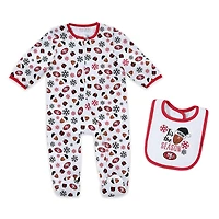 Infant & Newborn WEAR by Erin Andrews San Francisco 49ers Holiday Full-Zip Sleeper Bib Set