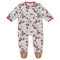 Vêtements pour nourrissons et nouveau-nés par Erin Andrews Ensemble pyjama bavoir à fermeture éclair complète Sleep and Play des 49ers de San Francisco