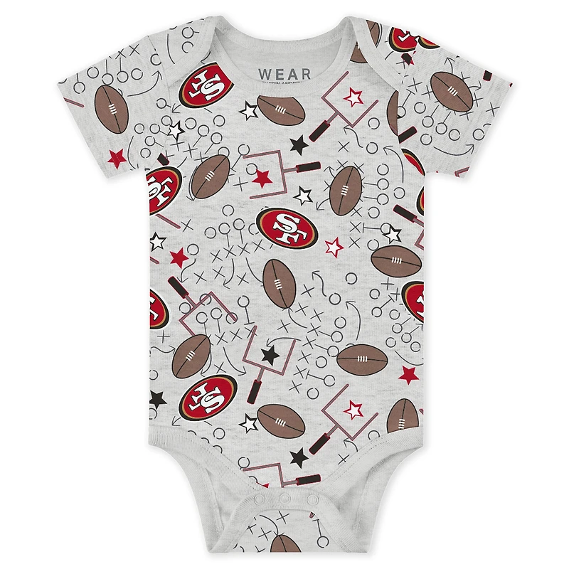 Infant & Newborn WEAR by Erin Andrews San Francisco 49ers Three-Piece Turn Me Around Bodysuits Pant Set
