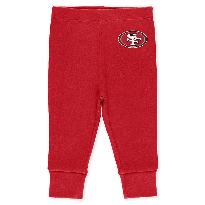 Infant & Newborn WEAR by Erin Andrews San Francisco 49ers Three-Piece Turn Me Around Bodysuits Pant Set