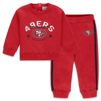 Vêtements pour bébés et nouveau-nés par Erin Andrews Ensemble col ras du cou pantalon en polaire Scarlet San Francisco 49ers