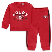 Vêtements pour bébés et nouveau-nés par Erin Andrews Ensemble col ras du cou pantalon en polaire Scarlet San Francisco 49ers