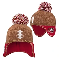 Infant Brown San Francisco 49ers Football Head Knit Hat with Pom