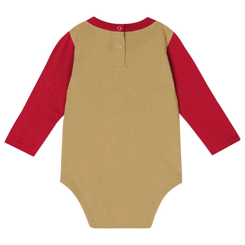 Infant Gold/Scarlet San Francisco 49ers Double Up Long Sleeve Bodysuit Pant Set