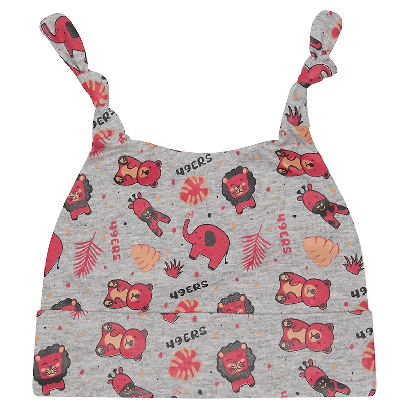 Infant New Era Gray San Francisco 49ers Animal Baby Beanie Cuffed Knit Hat