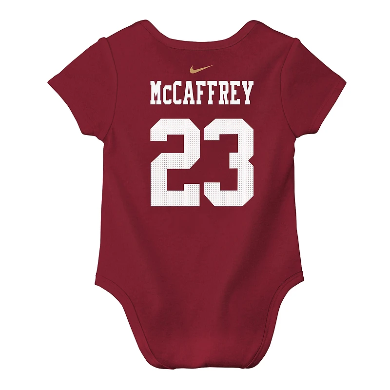 Infant Nike Christian McCaffrey Scarlet San Francisco 49ers Name & Number Bodysuit