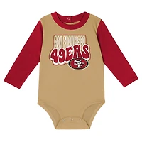 Ensemble body à manches longues et pantalon Scarlet San Francisco 49ers Double Up pour bébé