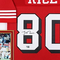 Jerry Rice San Francisco 49ers Autographed Deluxe Framed Scarlet Mitchell & Ness Authentic Jersey