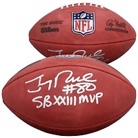 Ballon de football américain Duke en couleurs, autographié par Jerry Rice (49ers de San Francisco